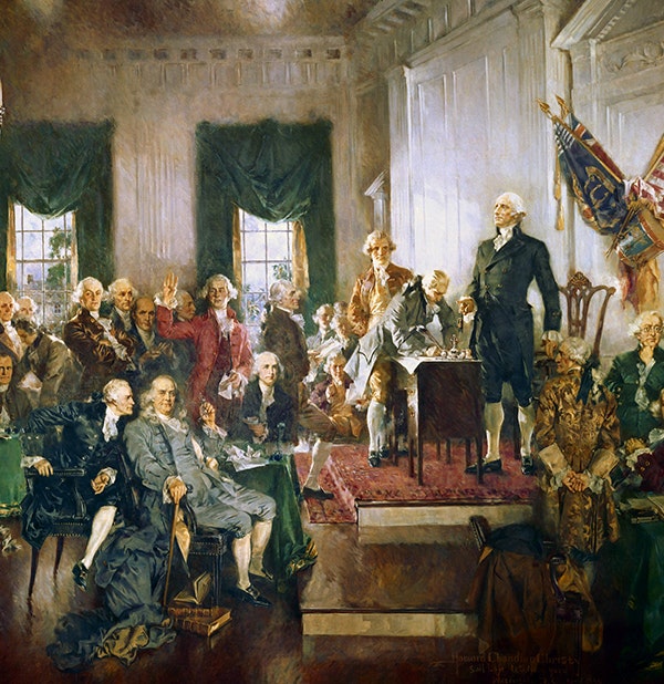 Howard Chandler Christy's Scene at the Signing of the Constitution