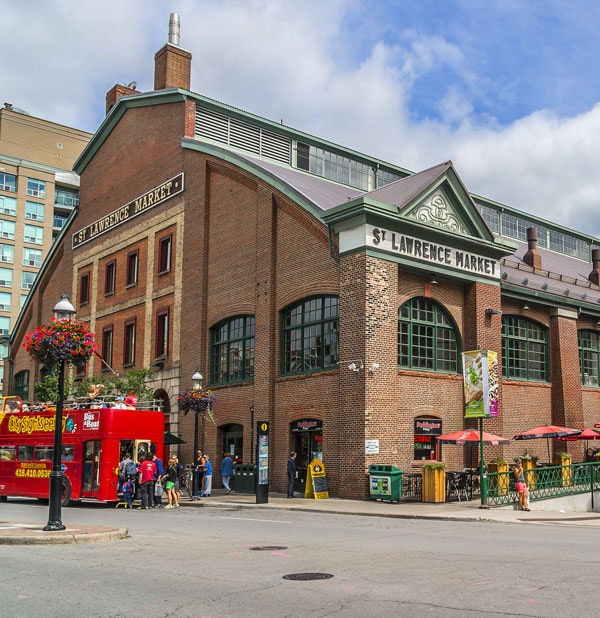 The St. Lawrence Market sits at the heart of the revitalized neighborhood in Toronto.