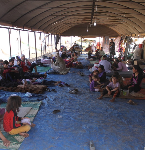 Yazidi refugees on Mount Sinjar in August 2014 (Rachel Unkovic/International Rescue Committee/UK Department for International Development)
