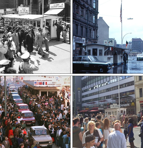 Checkpoint Charlie, the East/West Germany crossing, 1963 to today.