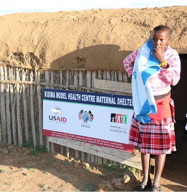 An expectant woman stays at the shelter as she awaits to deliver her child. (Eric Onyiego/ USAID Kenya)